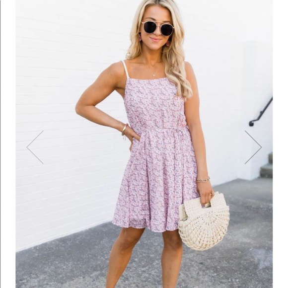 Pink Lily Hello Darling Pink Floral Dress - Picture 2 of 3